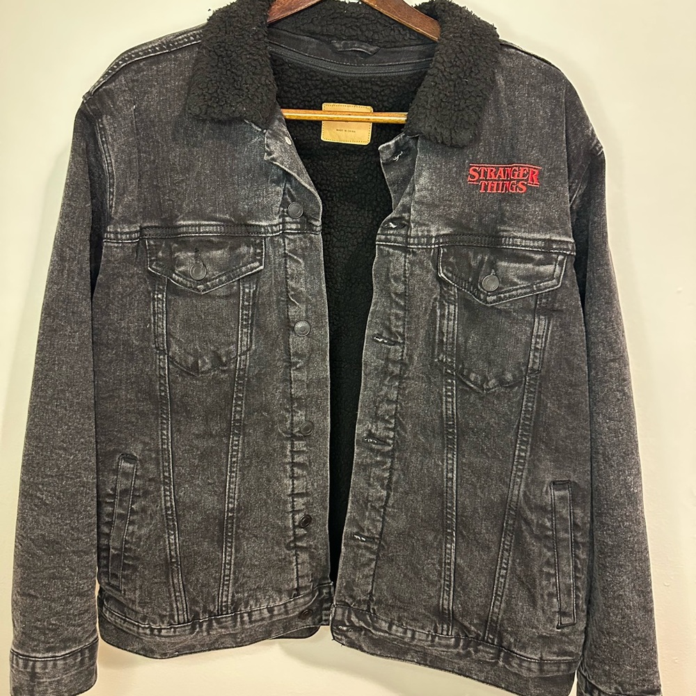 Stranger Things Netflix Black Jean Jacket Classic Trucker Style